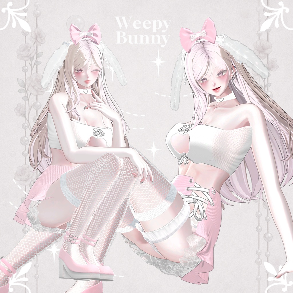 【9アバター対応】 Weepy Bunny 【VRChat向け衣装モデル】