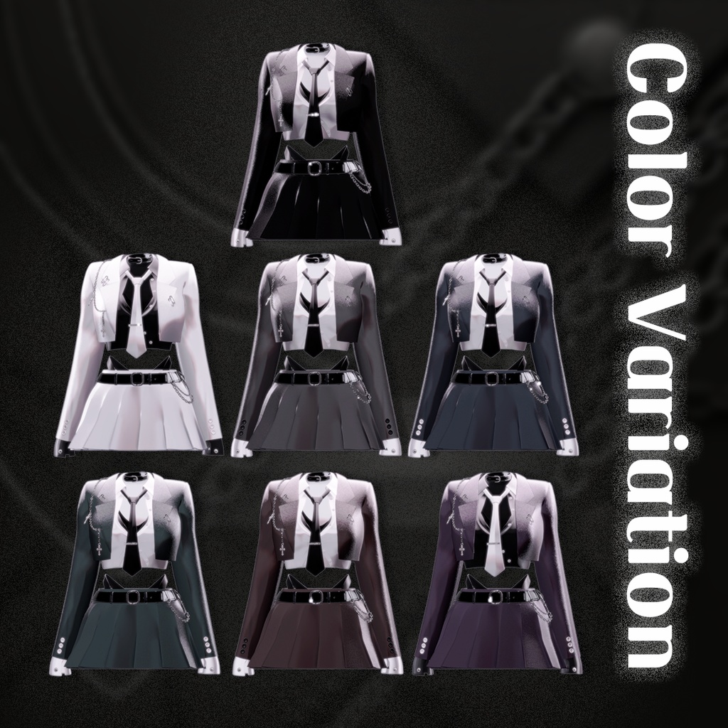 【10アバター対応】🖤Midnight Deploy🖤 【VRChat向け衣装モデル】