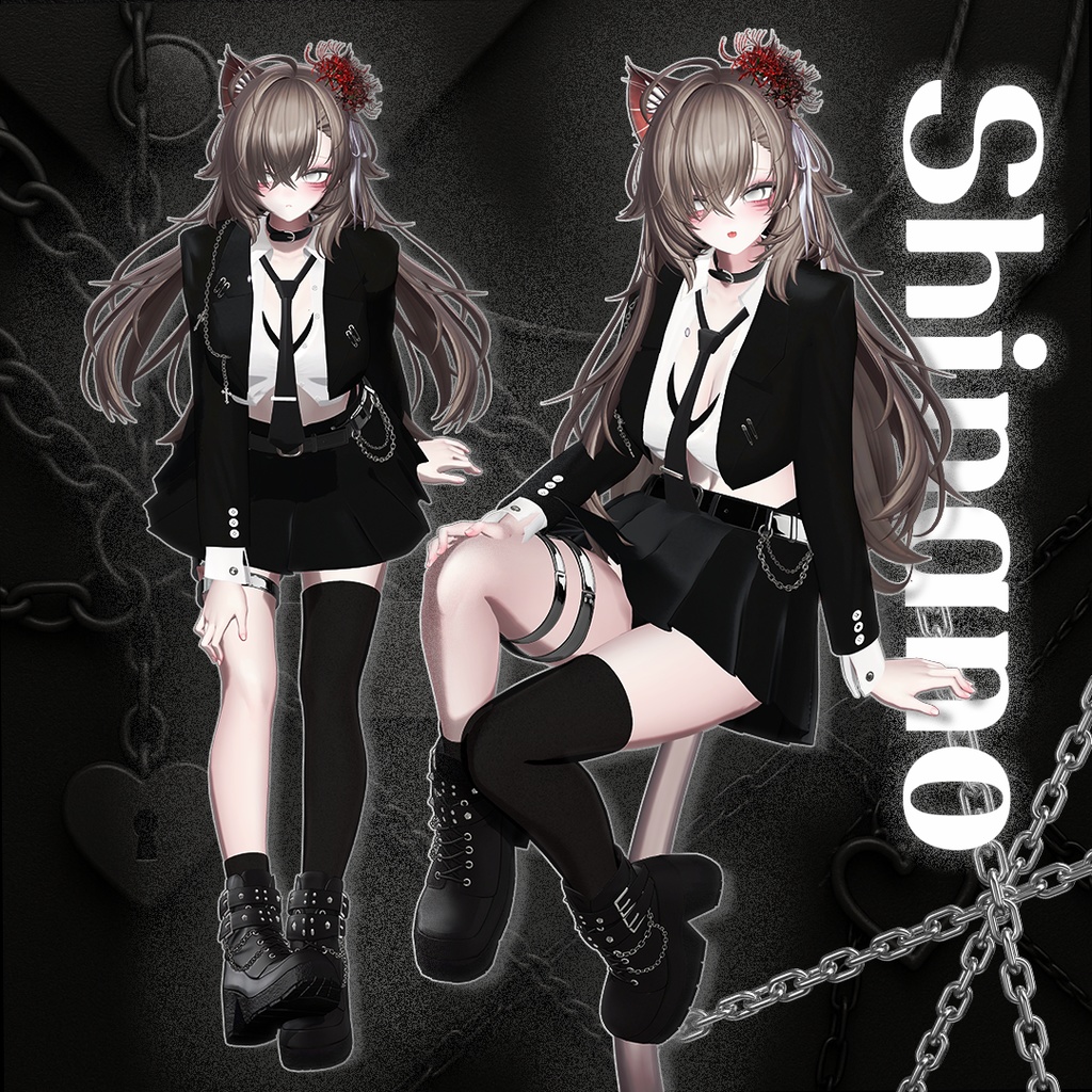 【10アバター対応】🖤Midnight Deploy🖤 【VRChat向け衣装モデル】