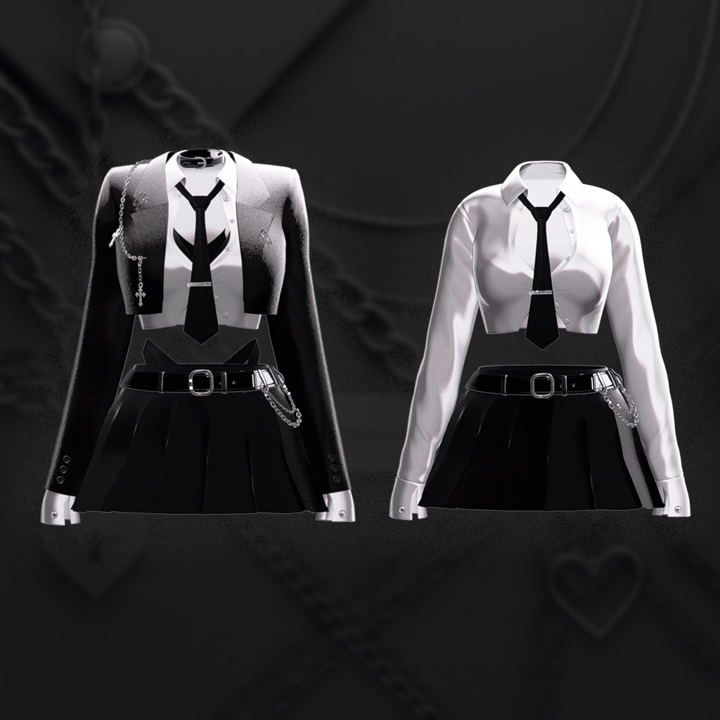 【10アバター対応】🖤Midnight Deploy🖤 【VRChat向け衣装モデル】