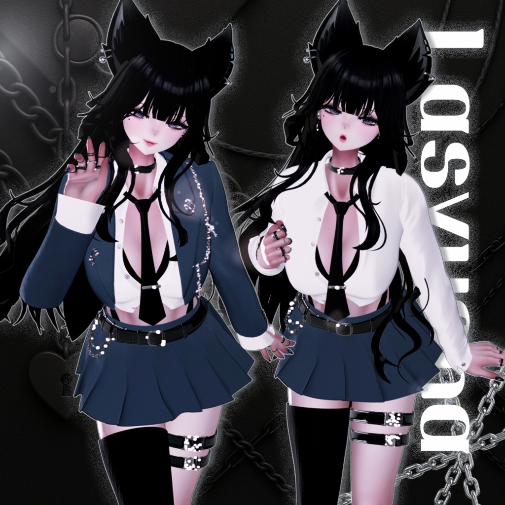 【10アバター対応】🖤Midnight Deploy🖤 【VRChat向け衣装モデル】