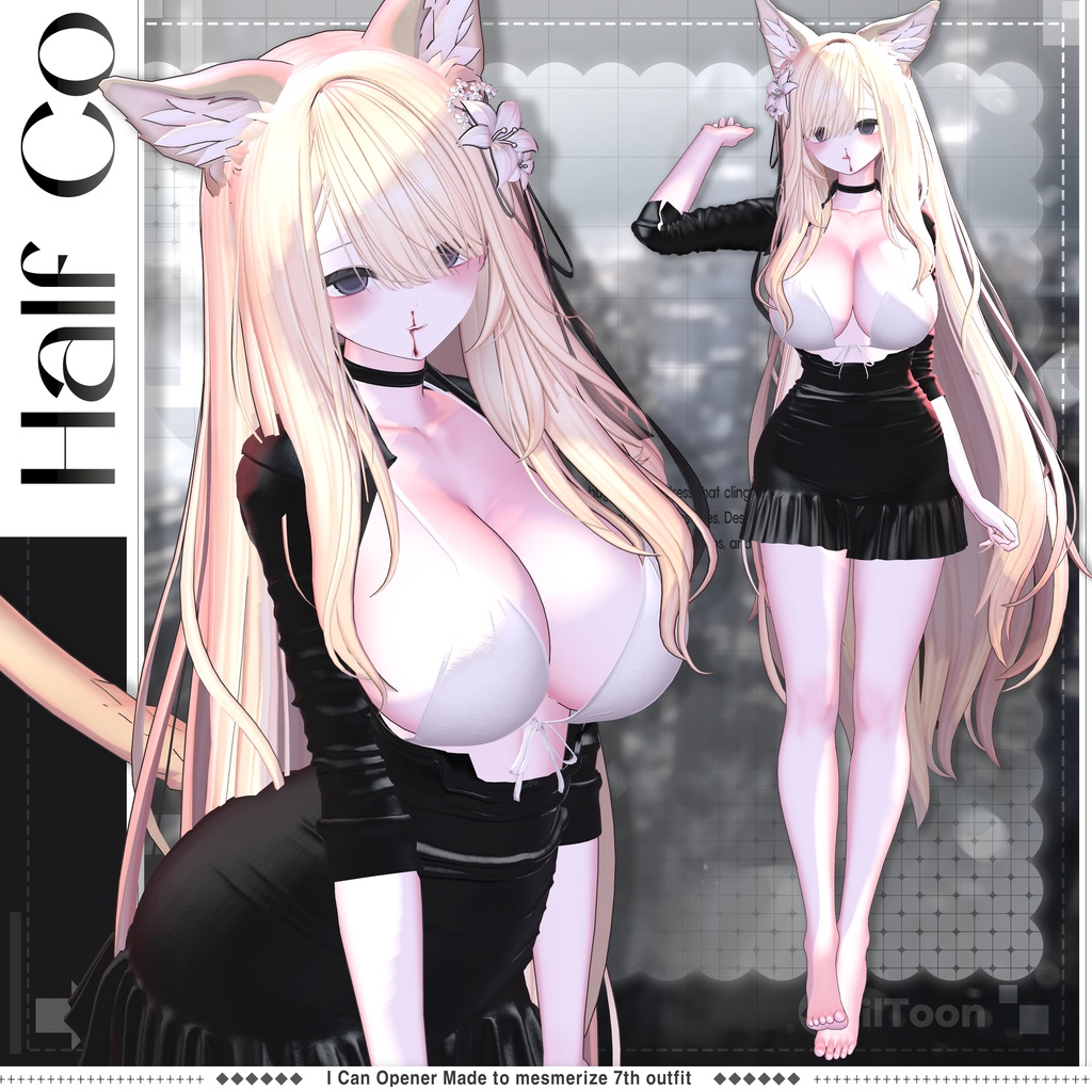 【4アバター対応】Half-Co【VRChat向け衣装モデル】