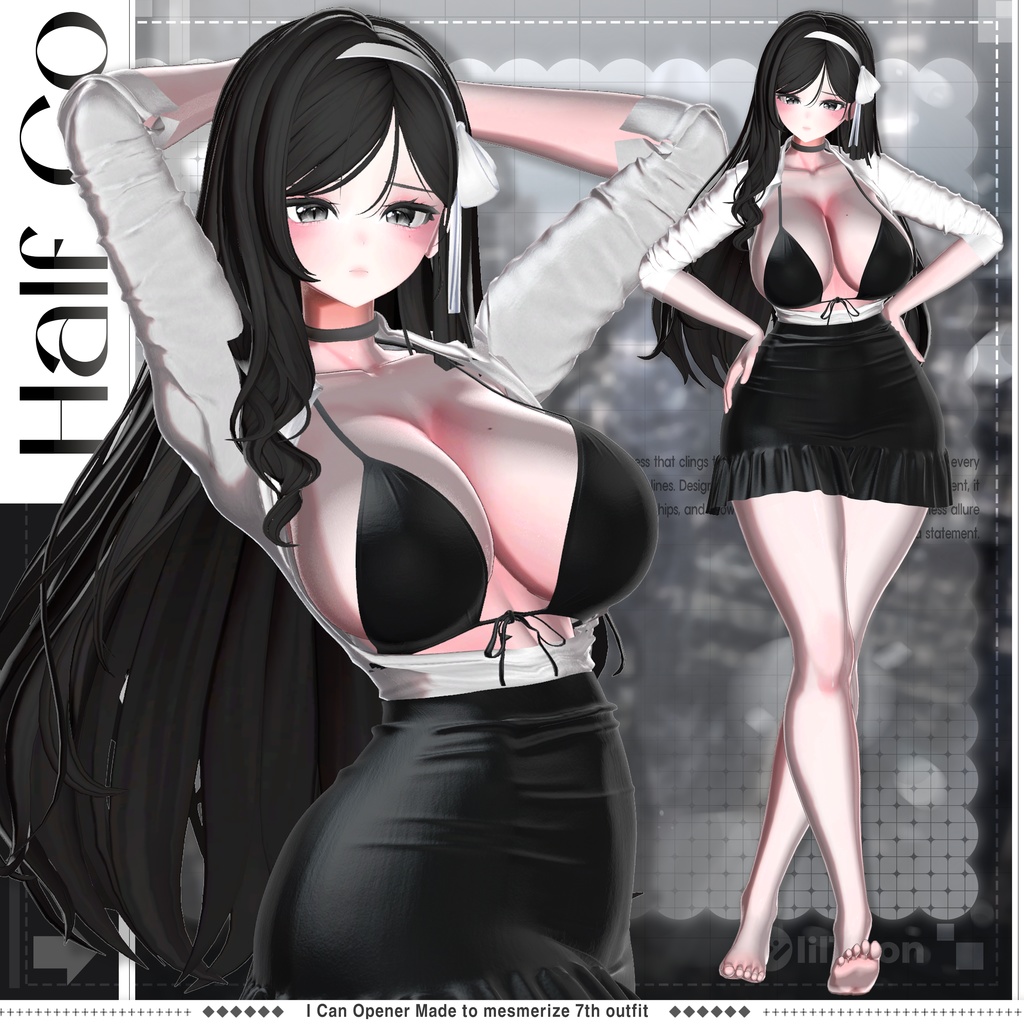 【4アバター対応】Half-Co【VRChat向け衣装モデル】