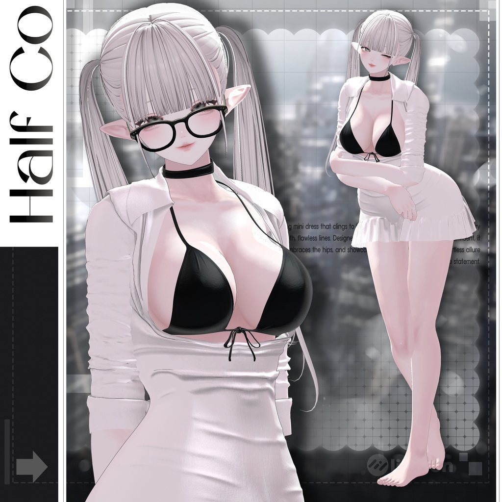 【4アバター対応】Half-Co【VRChat向け衣装モデル】