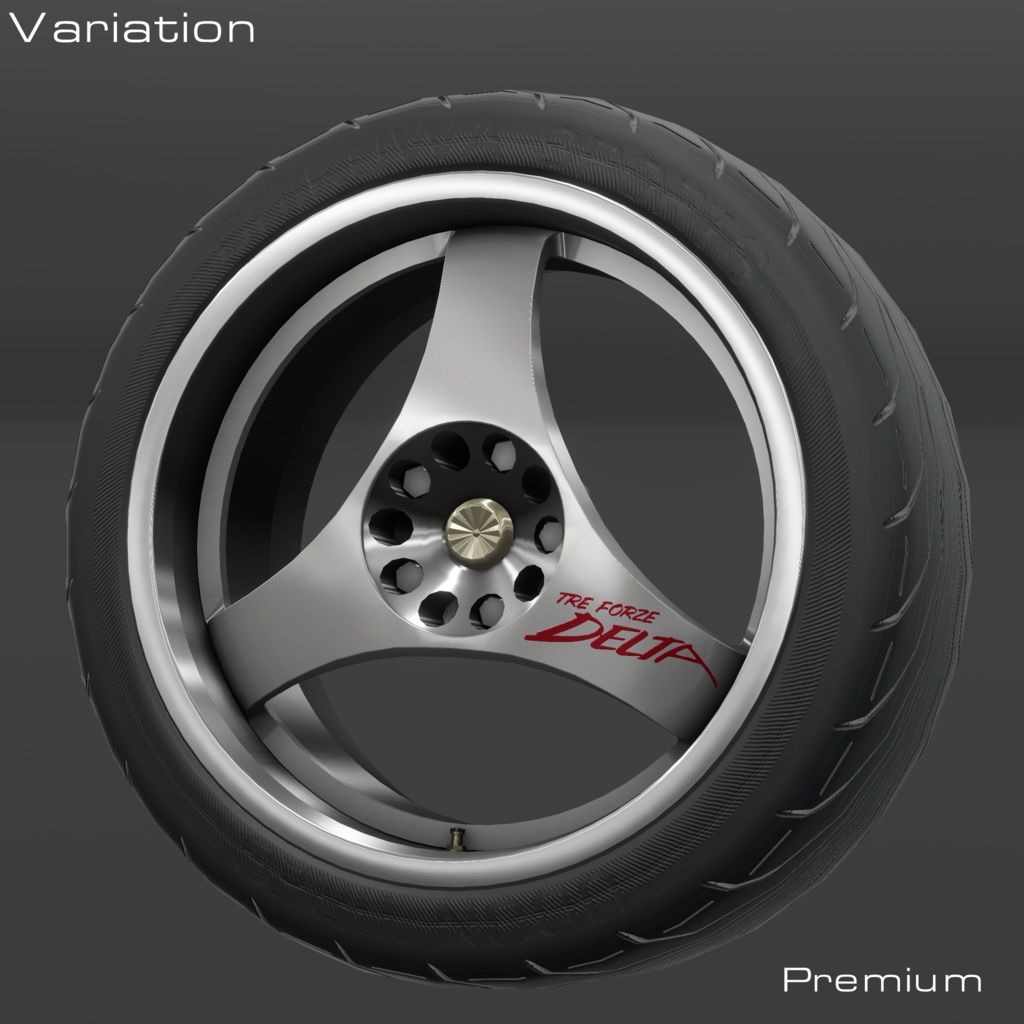 【VRChat向け】3本スポークホイール『TRE FORZE DELTA』/『TRE FORZE DELTA MAGNUM』