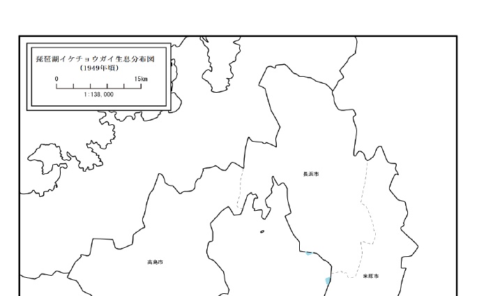 かつての琵琶湖イケチョウガイの生息分布図