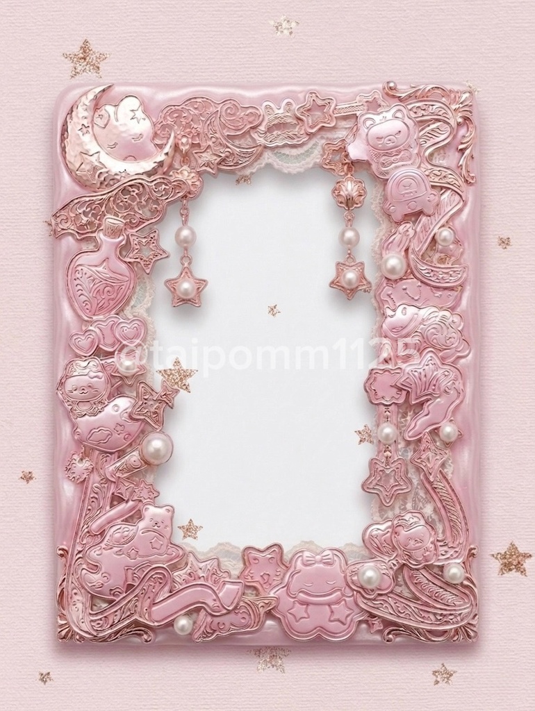 【4 Colors】ゆめかわ魔法少女風 トレカフレーム / Star & Moon Yumekawa Photocard Deco