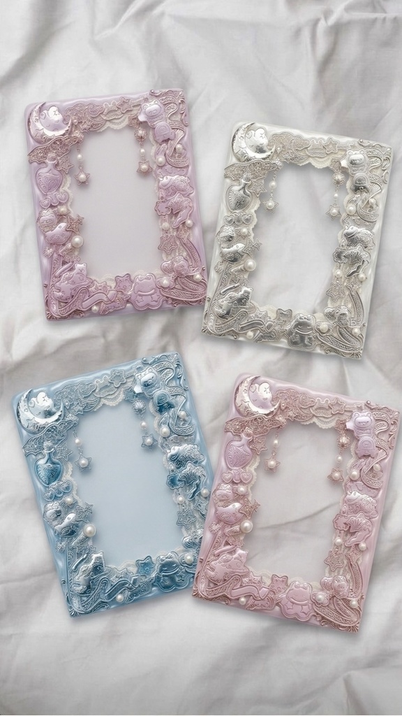 【4 Colors】ゆめかわ魔法少女風 トレカフレーム / Star & Moon Yumekawa Photocard Deco