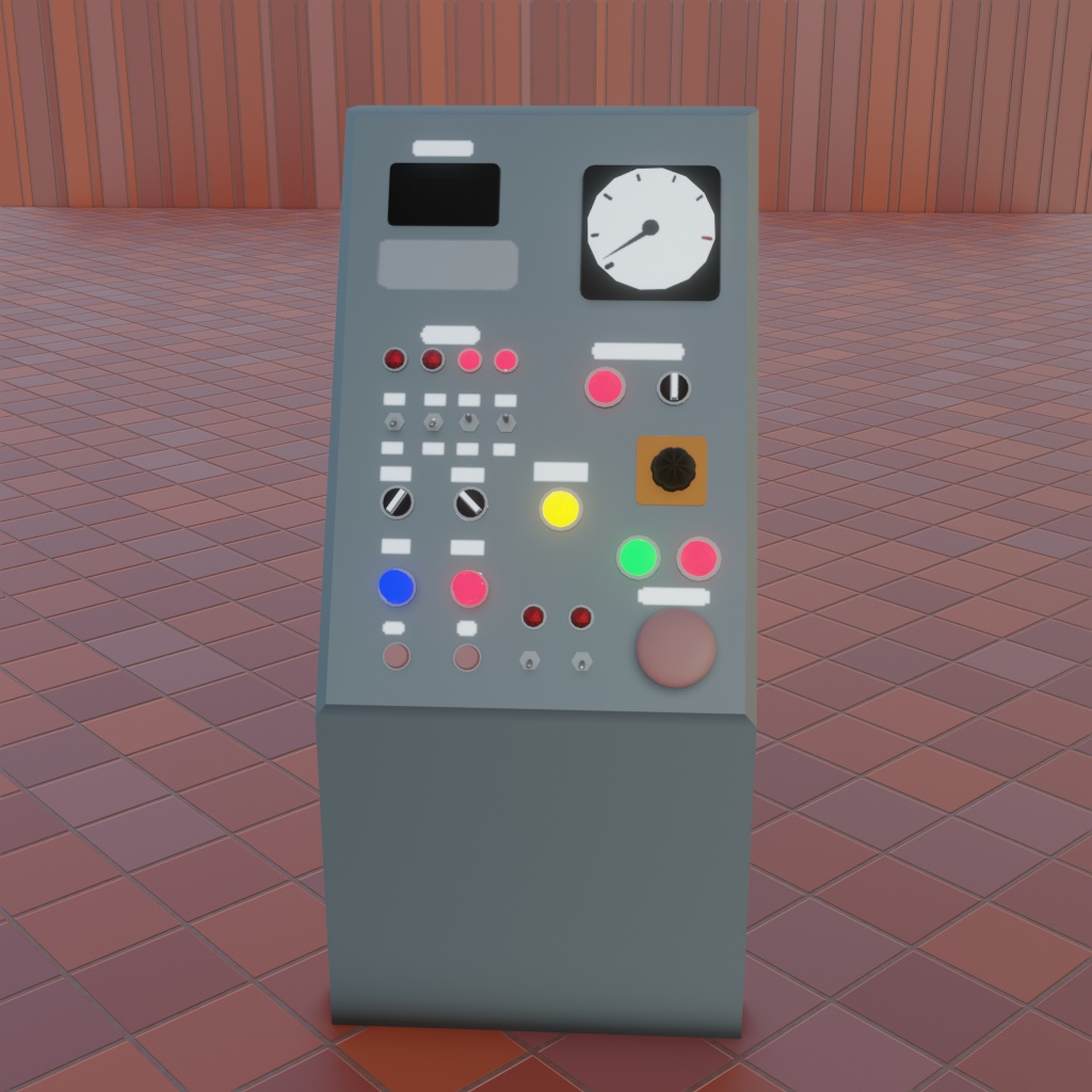工場の制御ボタン（3Dデータ）