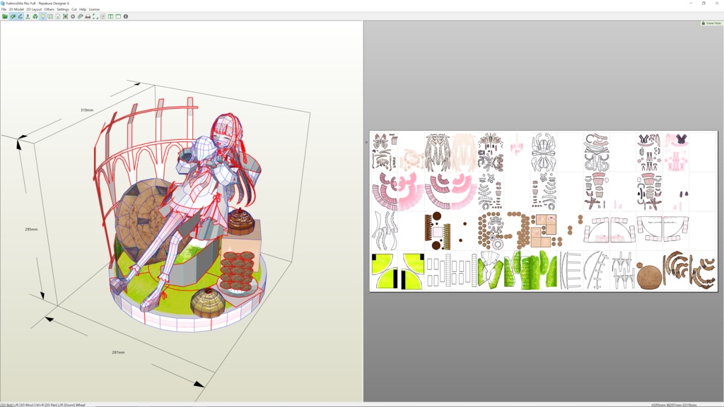 Yukinoshita Peo Papercraft Model Template