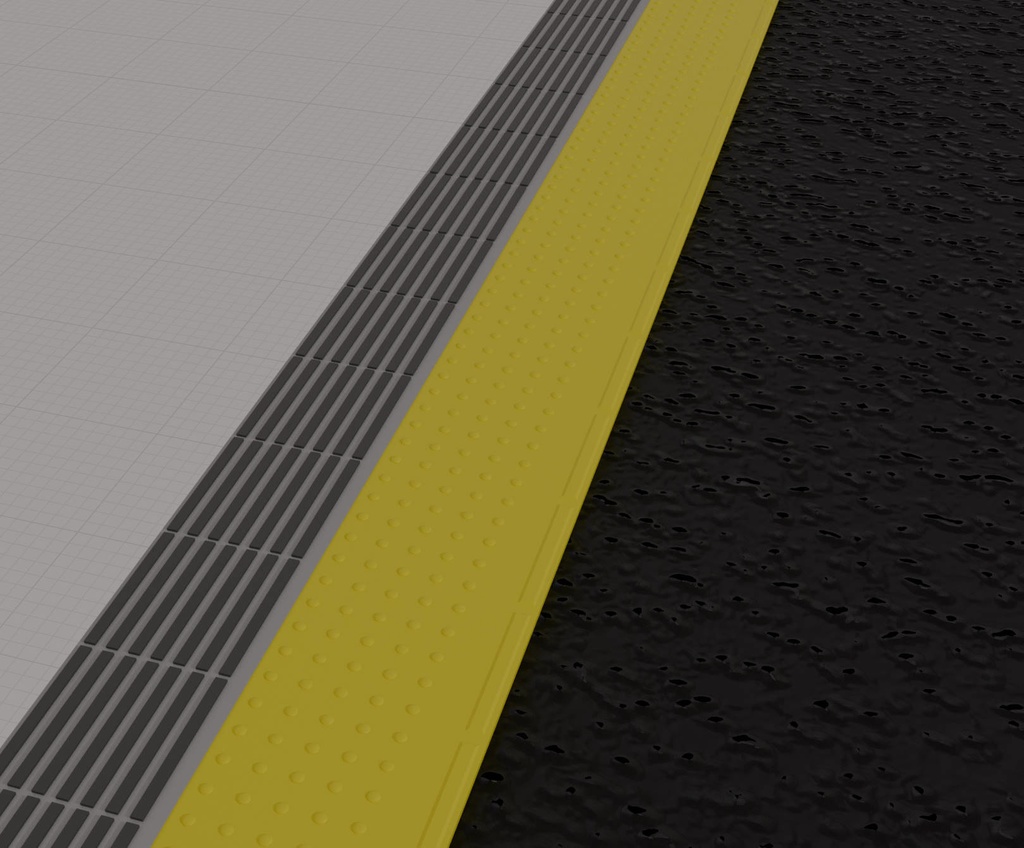 【3DCG/無料】内方線付き点状ブロック