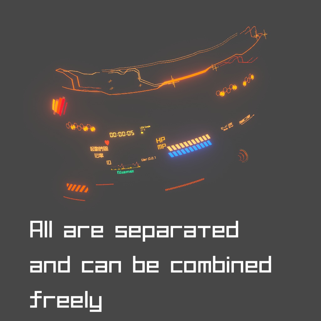 3D HUD Personal monitoring system Halo Ring Vrchat unity3d