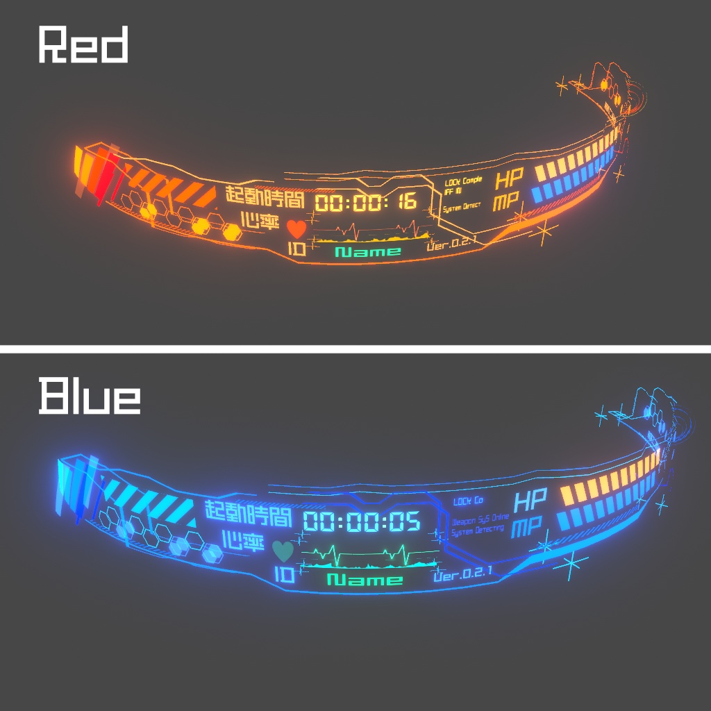 3D HUD Personal monitoring system Halo Ring Vrchat unity3d