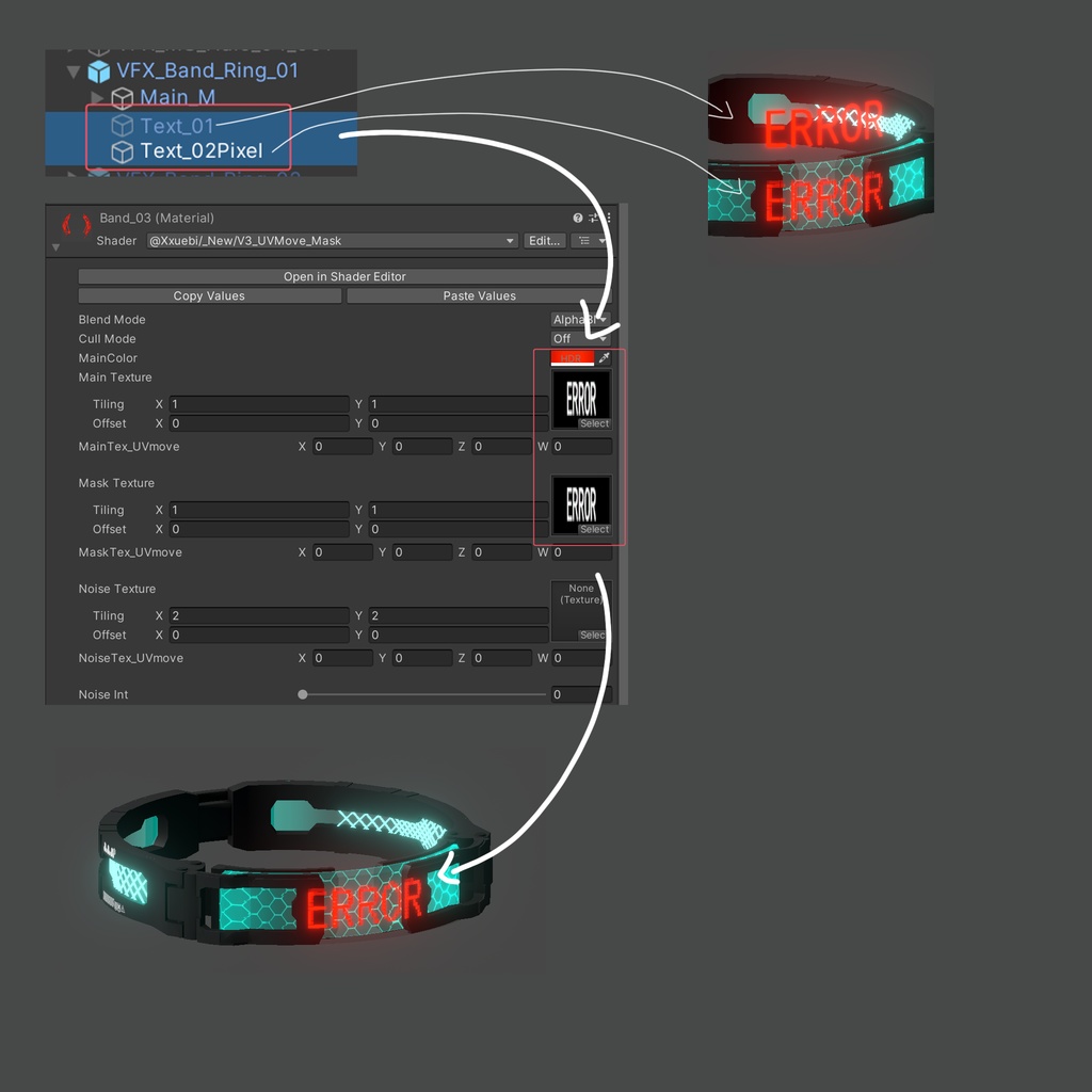 O1型首輪 Band necklace Pixels