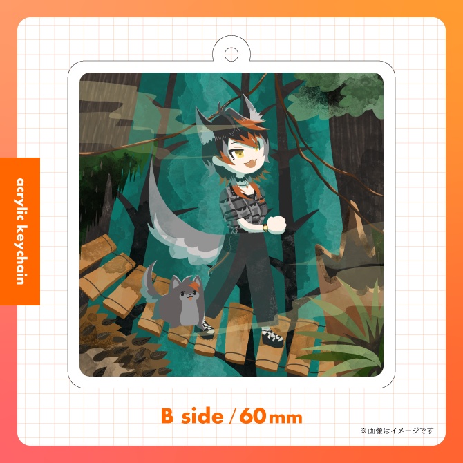 【黒々ノイヌ】両面印刷アクリルキーホルダー【Vtuber】