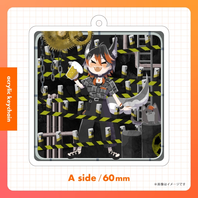 【黒々ノイヌ】両面印刷アクリルキーホルダー【Vtuber】