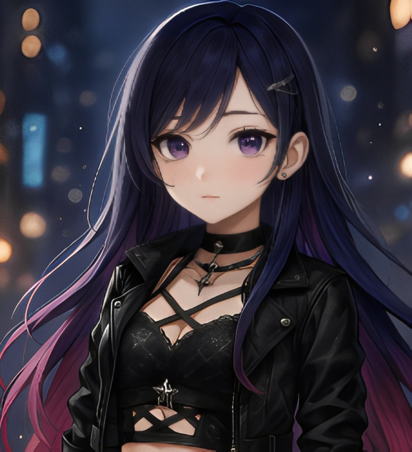 全身キャラクターイラスト：真夜中の少女。