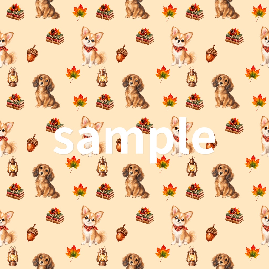 AUTUMN DOG｜秋の犬たち デジタルペーパー 8種セット