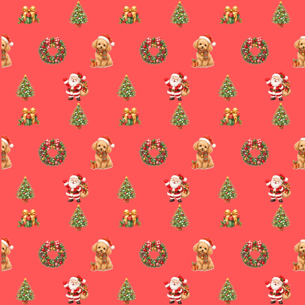 Christmas Dogs|クリスマス犬のデジタルペーパー 10種セット