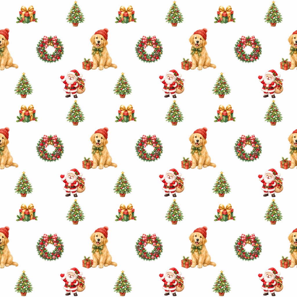 Christmas Dogs|クリスマス犬のデジタルペーパー 10種セット