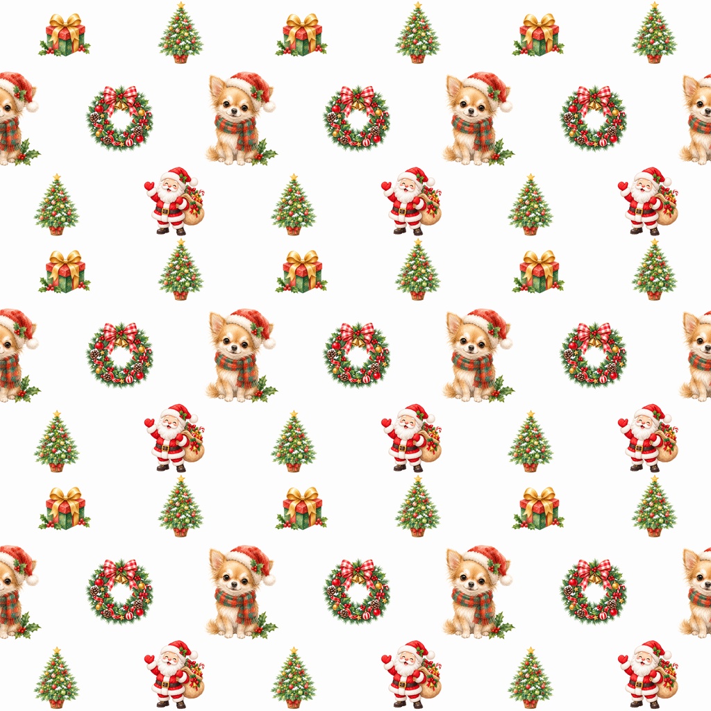 Christmas Dogs|クリスマス犬のデジタルペーパー 10種セット