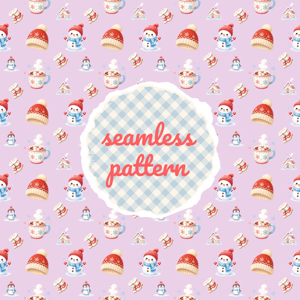 WINTER DAYS｜かわいい冬のシームレスパターン 6色セット｜デジタルペーパー