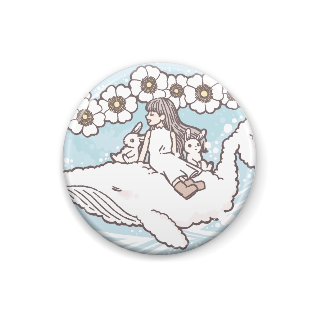 くじら雲 缶バッチ