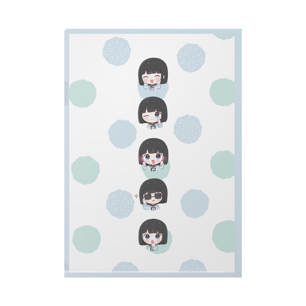 無口デザイン A4クリアファイル 3色