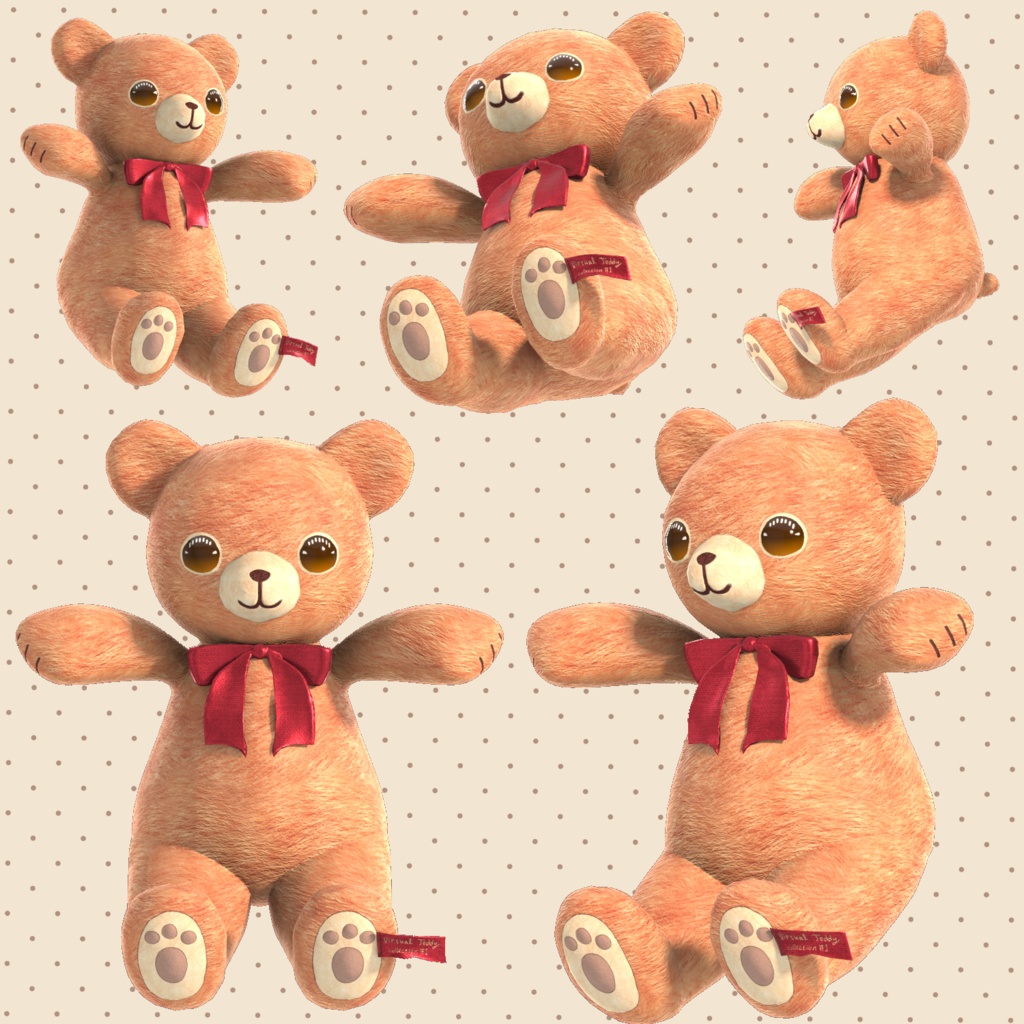 テディベアのランテ (リアル調) VRChat想定モデル
