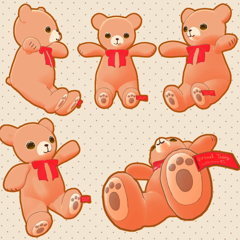 テディベアのランテ(トゥーン調) VRChat想定モデル