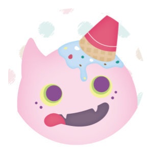 【ポスカ・バッジ】アイスのおばけ