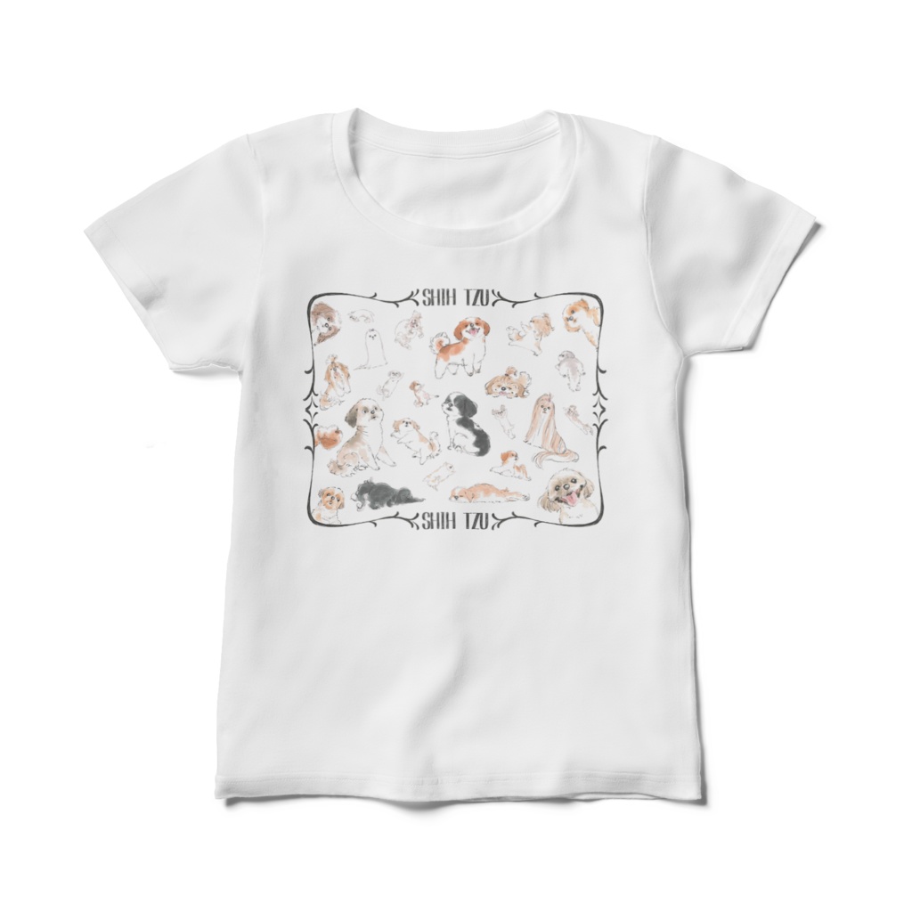 ワンコレディースTシャツ　シーズー　Shih Tzu