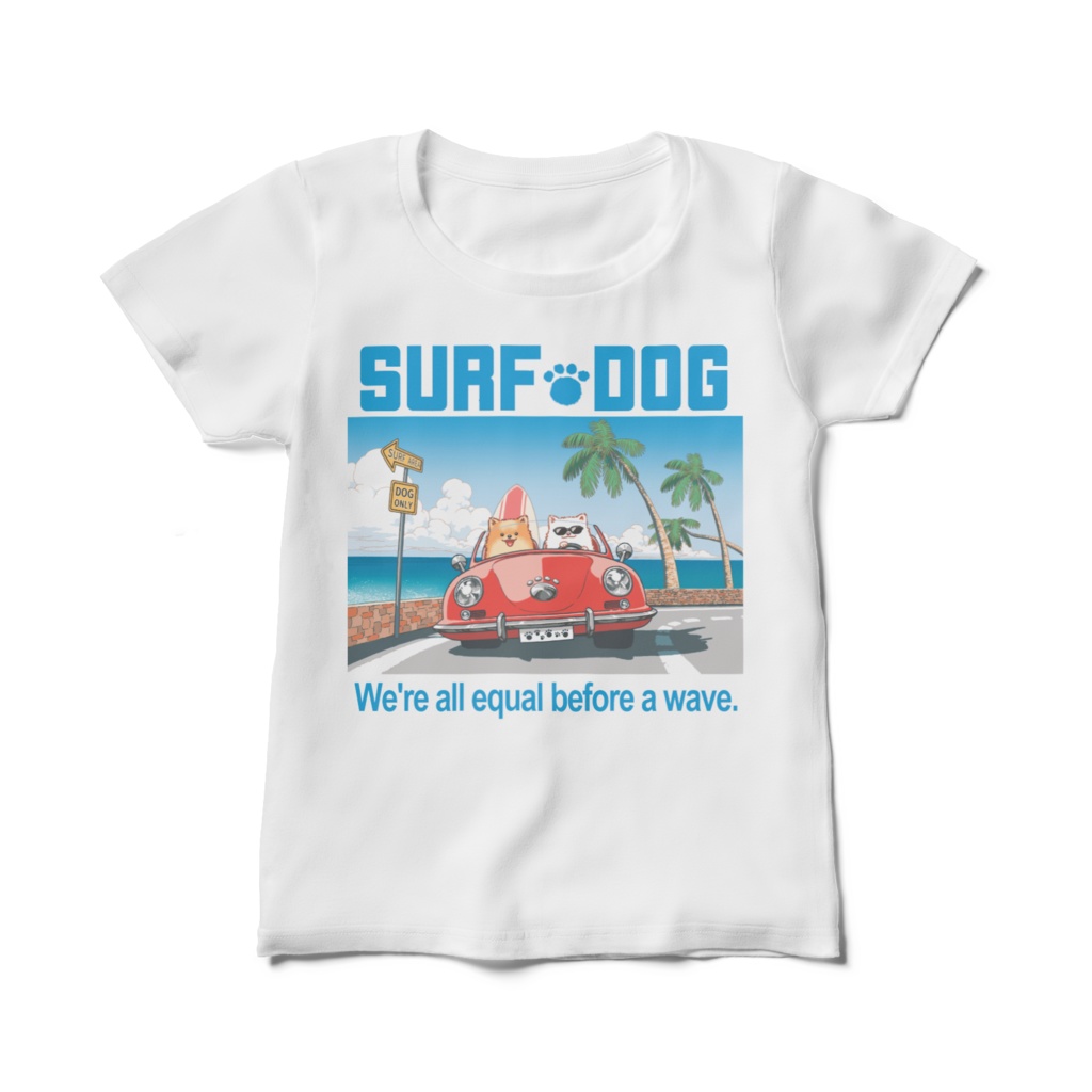 レディースワンコTシャツ　SURF DOG