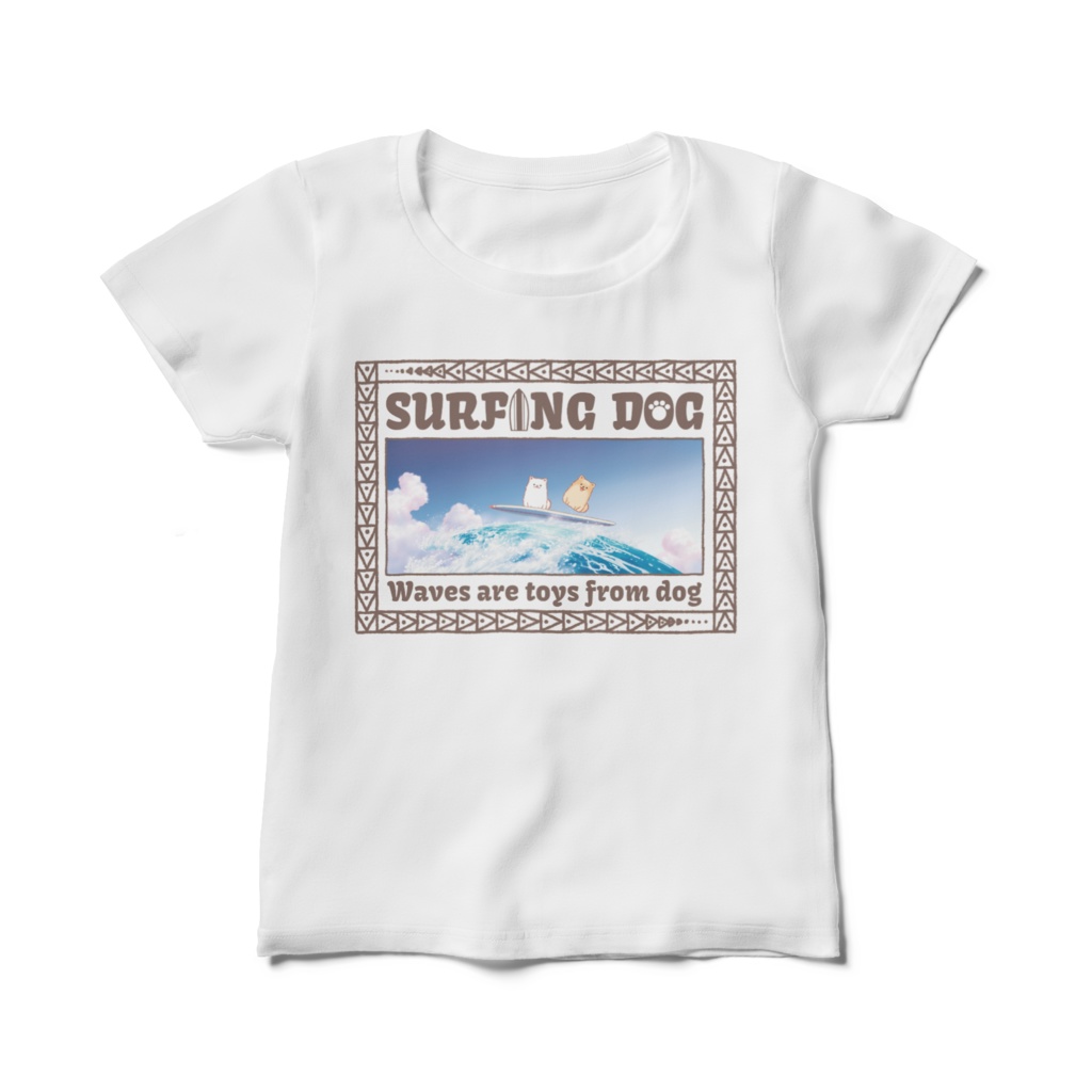 レディースワンコTシャツ　SURFING DOG