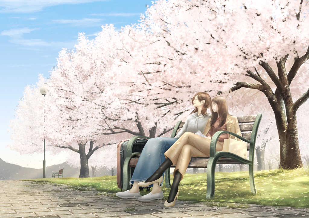 ポストカード「桜の下で」