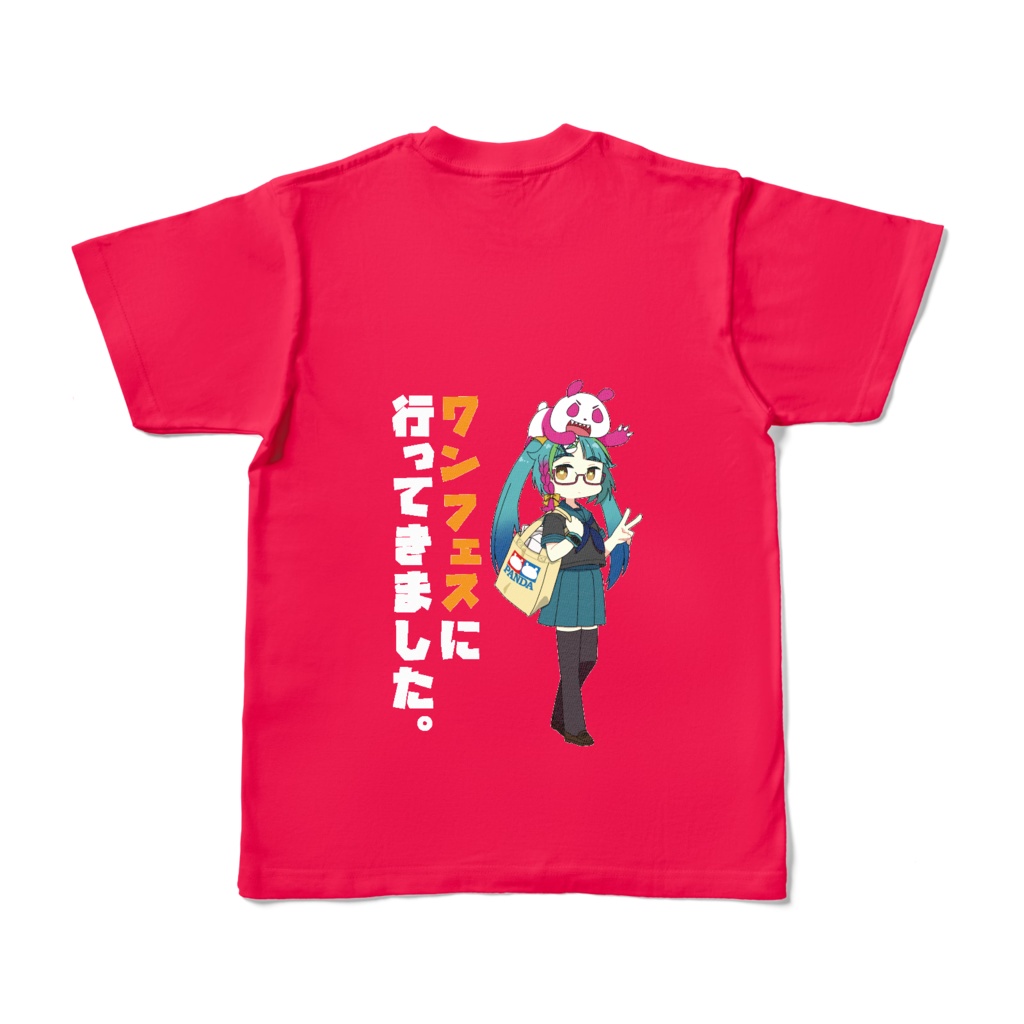 濃い店長ピンク【ワンフェスに行ってきました】Tシャツ (バックプリント)