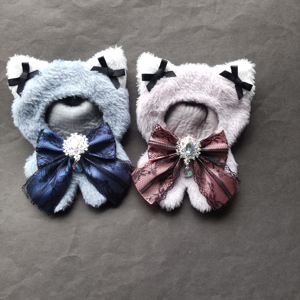 くすみブルー くすみピンク ねこ ぬい服 セット