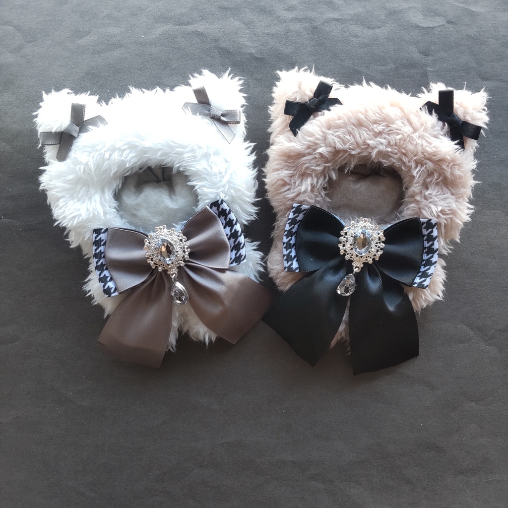 白&シェリーピンク　ねこ　セット