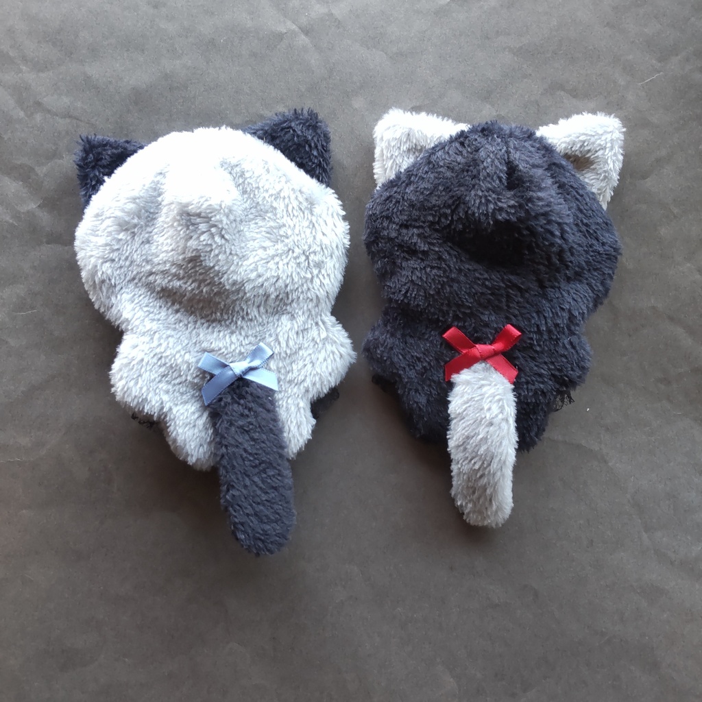 黒ねこ グレーねこ セット 10~12cm ぬい服