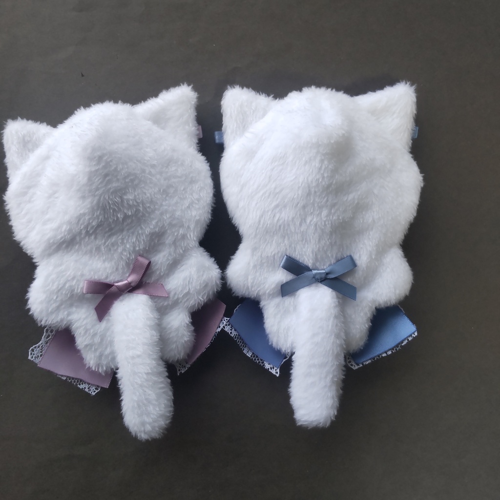 しろねこ セット ブルー 紫 ぬい服