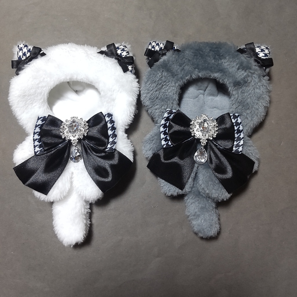 白ねこ グレーねこ ぬい服 着ぐるみ