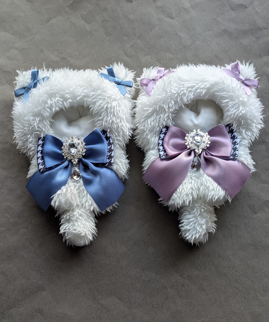 モフ白　ねこぬい服　着ぐるみ　ブルー　紫