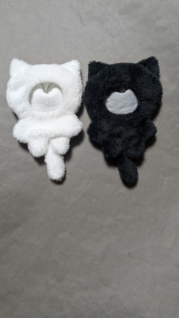 白ねこ 黒ねこ ぬい服 着ぐるみ 無装飾