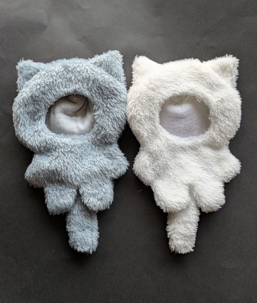 白ねこ　くすみブルーねこ　無装飾　ぬい服　着ぐるみ　セット