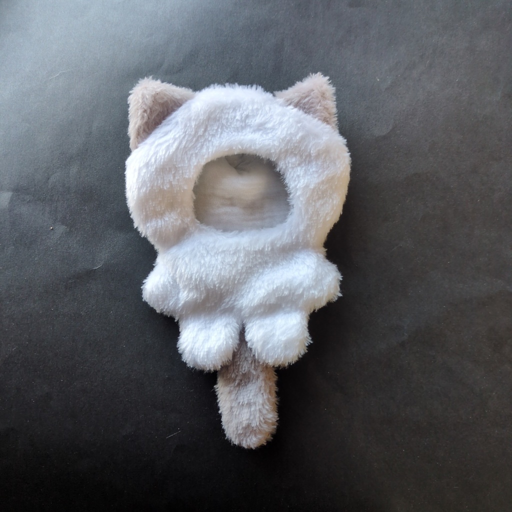 ねこみみ　グレージュ　ぬい服　着ぐるみ　10cm 12cm