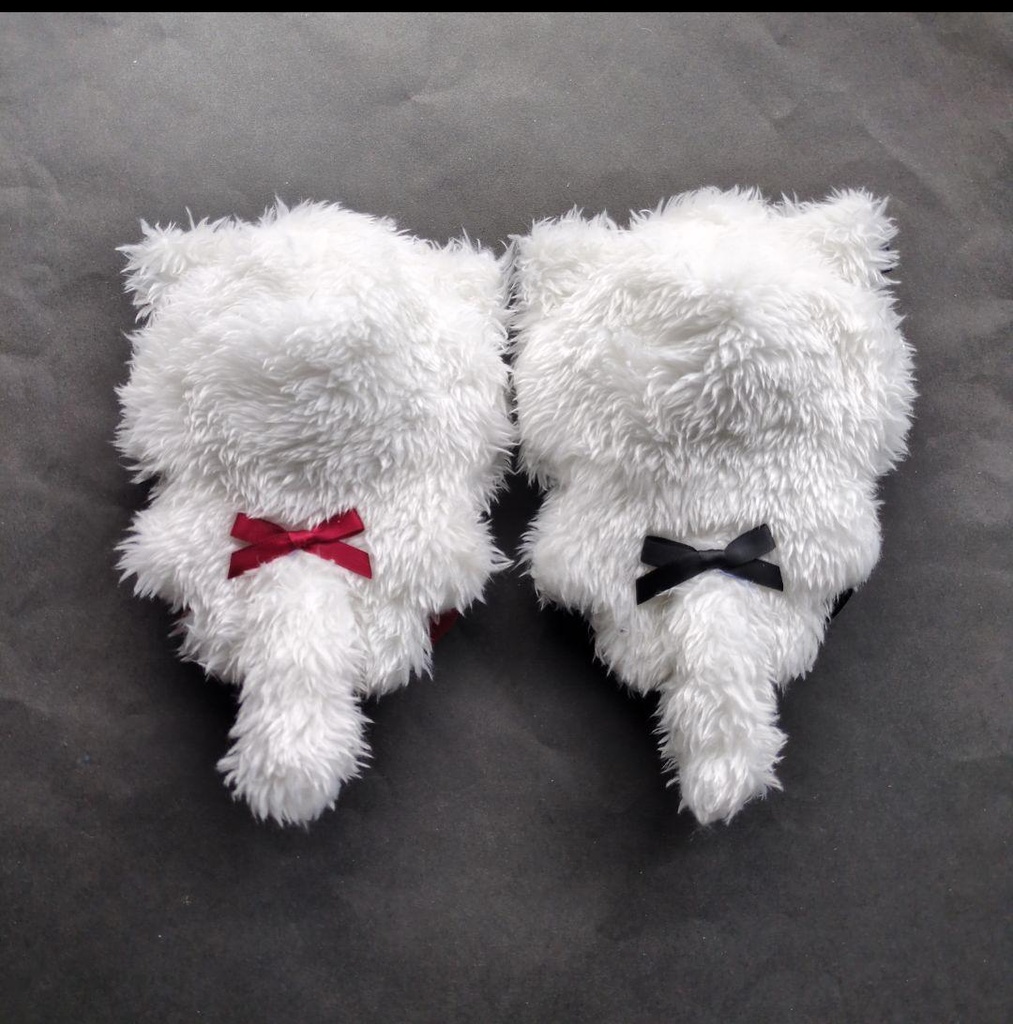 白猫 ぬい服 着ぐるみ 千鳥格子 セット