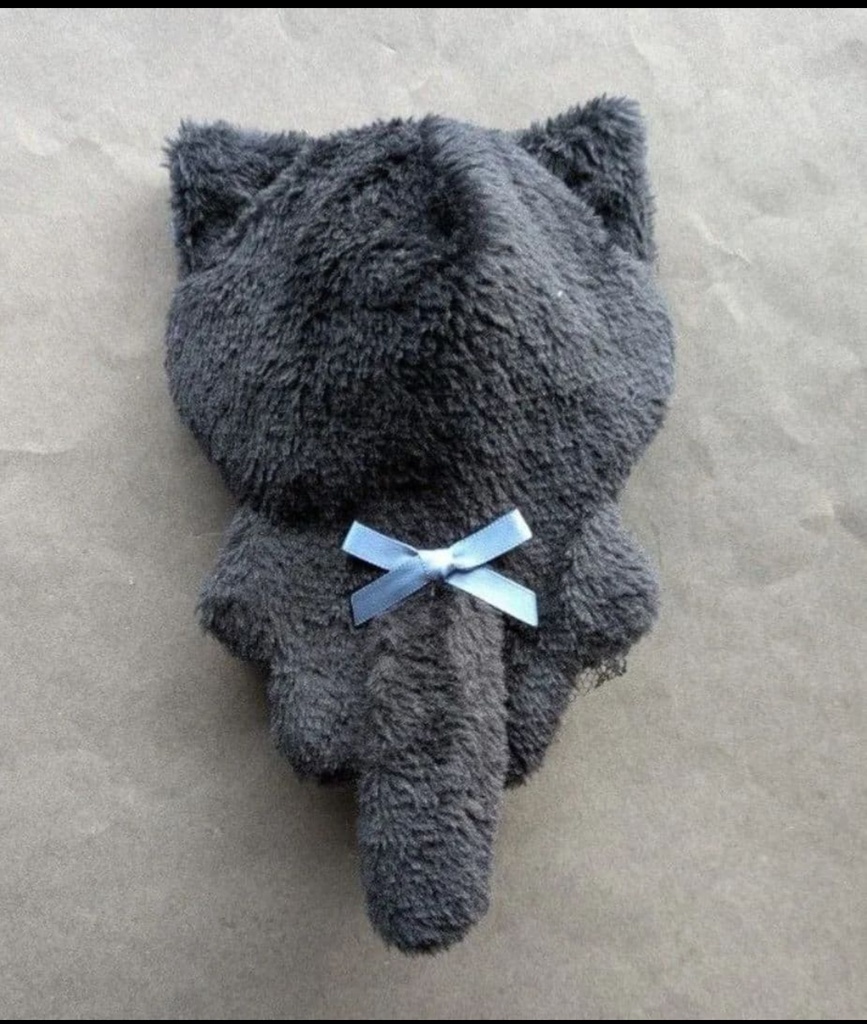 くろねこ ぬい服 着ぐるみ くすみブルー しっぽ