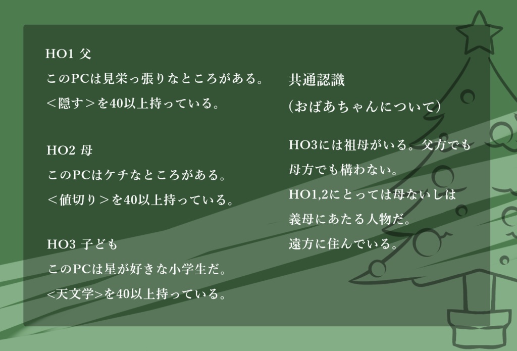 【CoCシナリオ】聖夜、フォーマルハウトの炎は燃ゆ【シナリオシート+ココフォリア素材集】SPLL:E189075