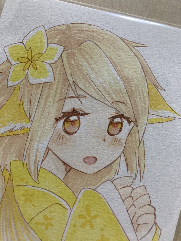 ドローイング(手描き原画)002番「こんこんきつねいろ」