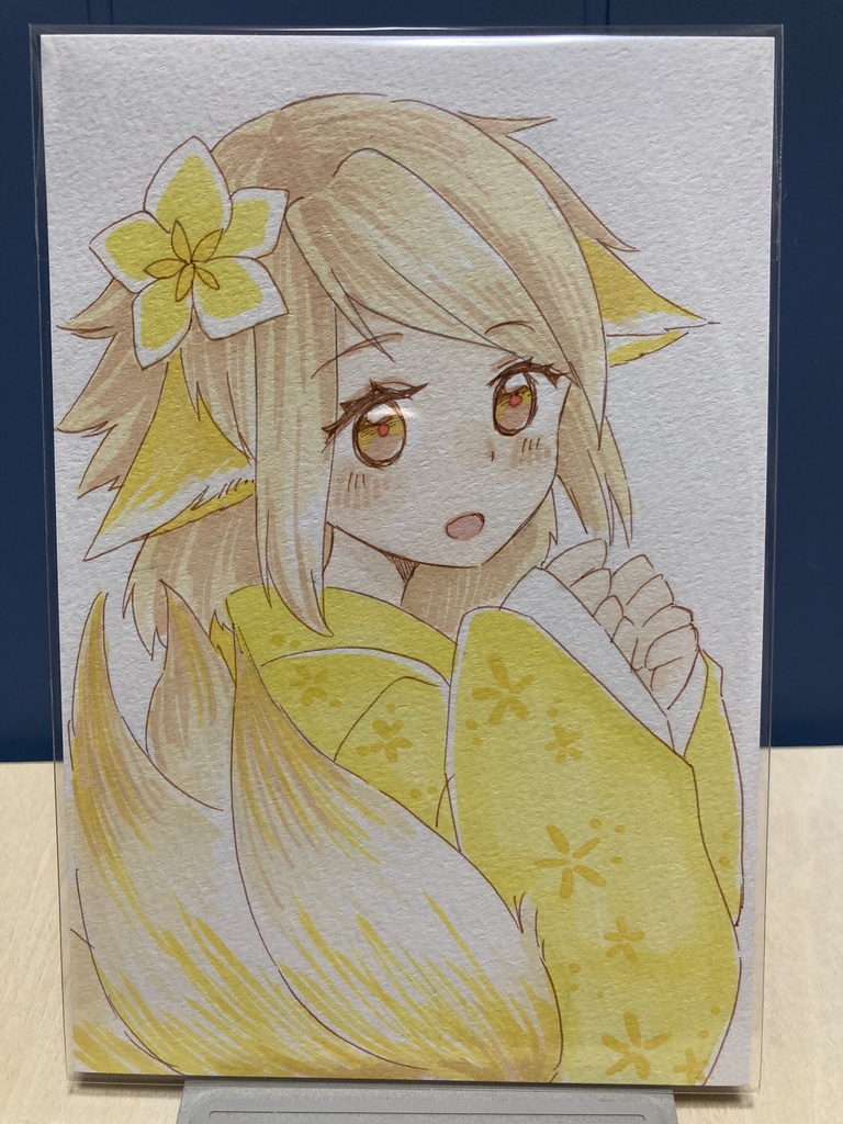 ドローイング(手描き原画)002番「こんこんきつねいろ」
